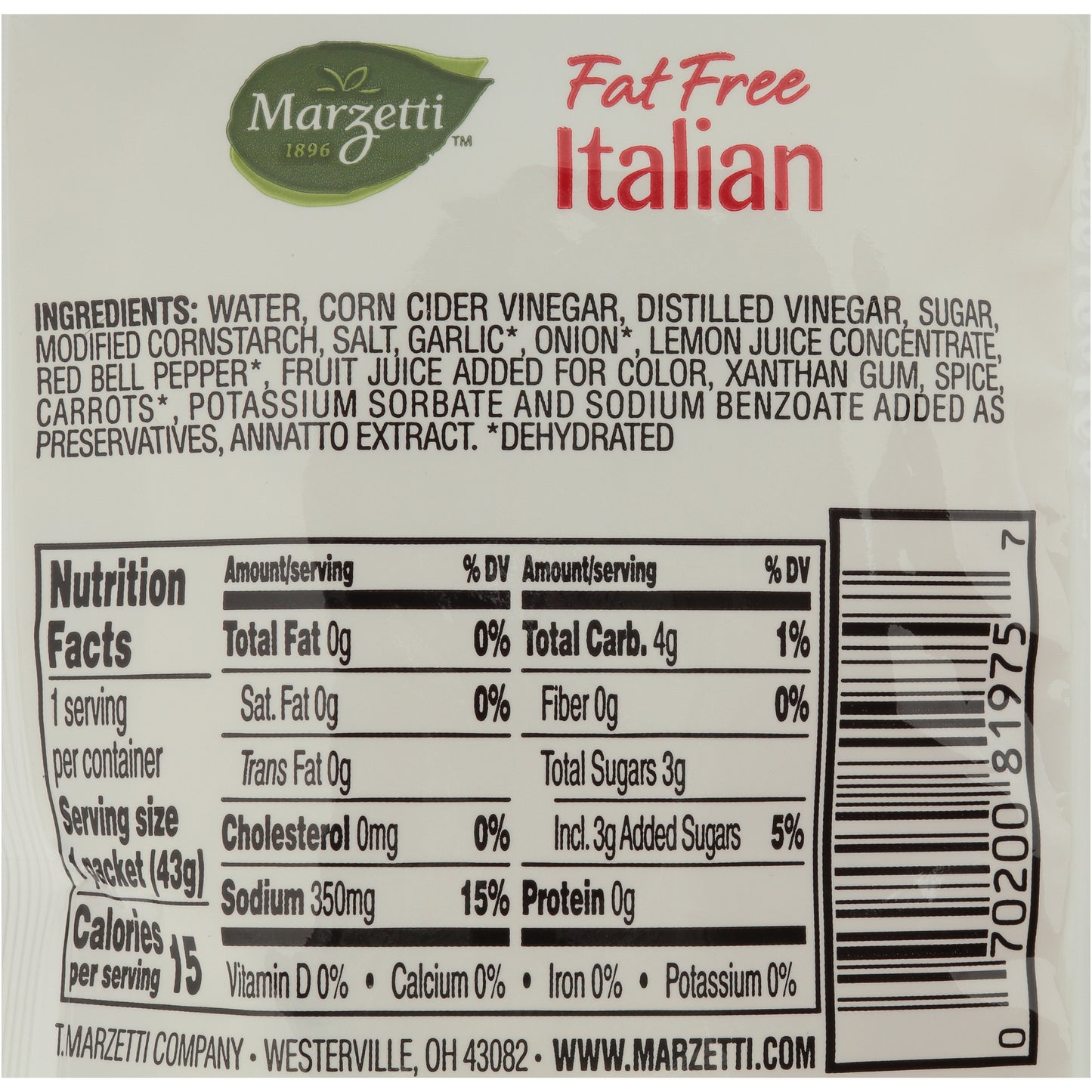 Fat Free Italian Dressing 1.5 Ounce Size - 60 Per Case.