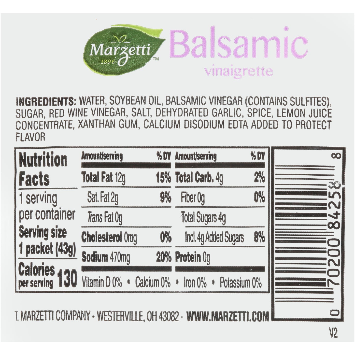 Balsamic Vinaigrette 1.5 Ounce Size - 60 Per Case.