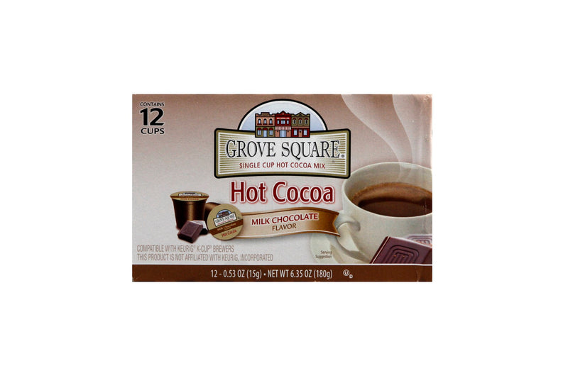 Grove Square Single Cup Milk Chocolate Hot Cocoa 12.7 Ounce Size - 4 Per Case.