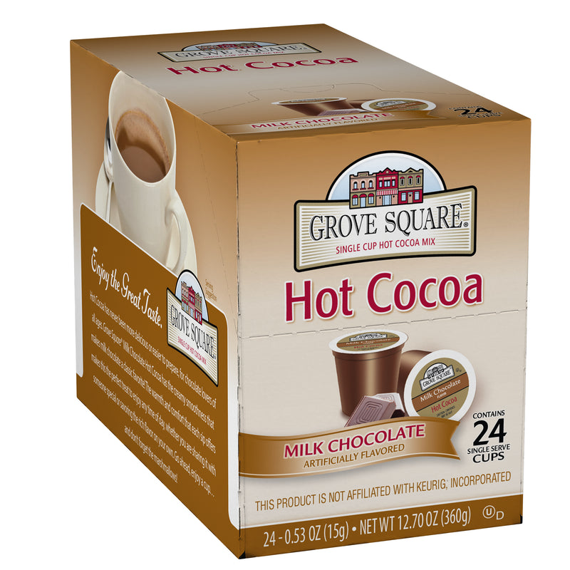 Grove Square Single Cup Milk Chocolate Hot Cocoa 12.7 Ounce Size - 4 Per Case.