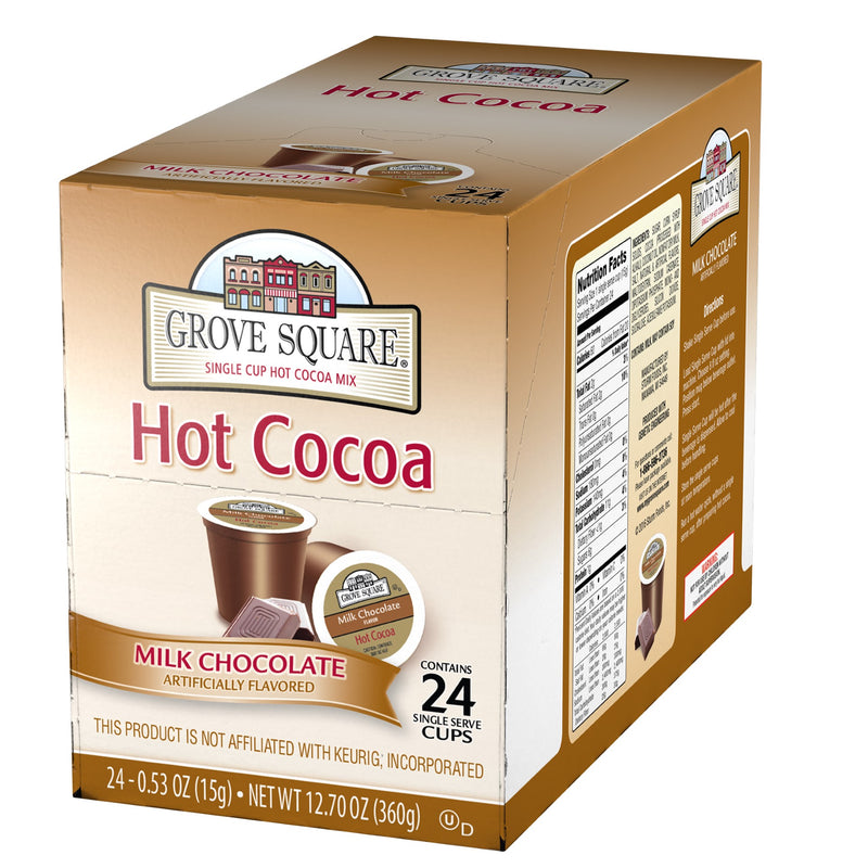 Grove Square Single Cup Milk Chocolate Hot Cocoa 12.7 Ounce Size - 4 Per Case.