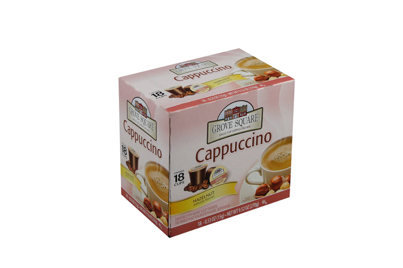 Grove Square Single Cup Hazelnut Cappuccino 12.7 Ounce Size - 4 Per Case.