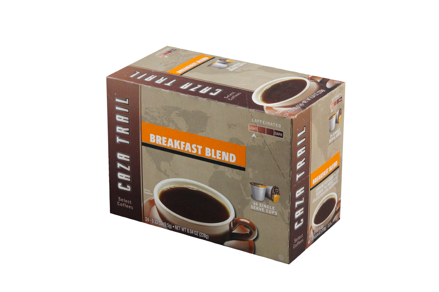 Caza Trail Single Cup Breakfast Blend Coffee 24 Each - 4 Per Case.