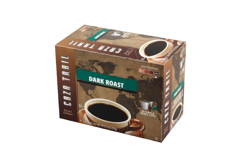 Caza Trail Single Cup Dark Roast Coffee 24 Each - 4 Per Case.