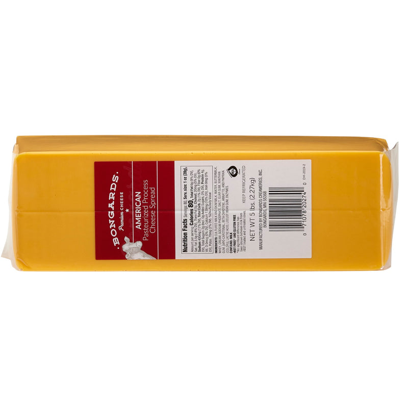 Bongards Yellow Cheese Processed American Spread 5 Pound Each - 6 Per Case.