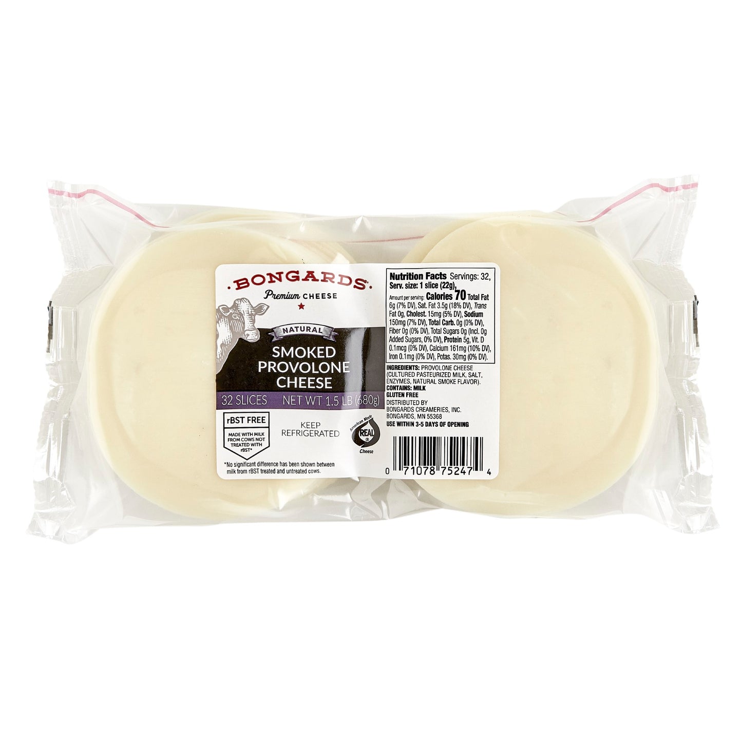 Bongards Cheese Smoked Provolone 1.5 Pound Each - 8 Per Case.