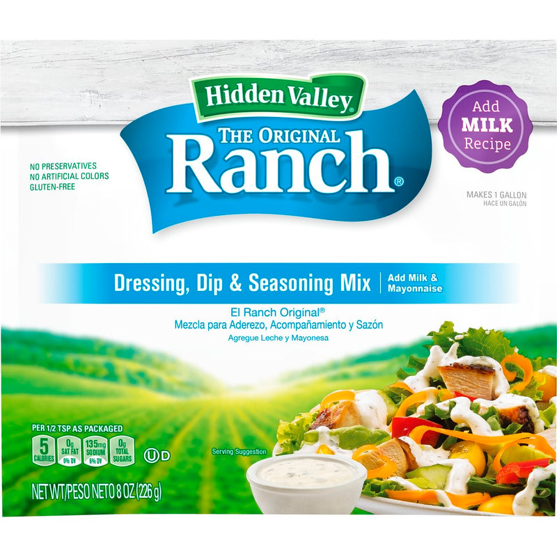 Original Ranch Dry Salad Dressing Milk Based 8 Ounce Size - 12 Per Case.