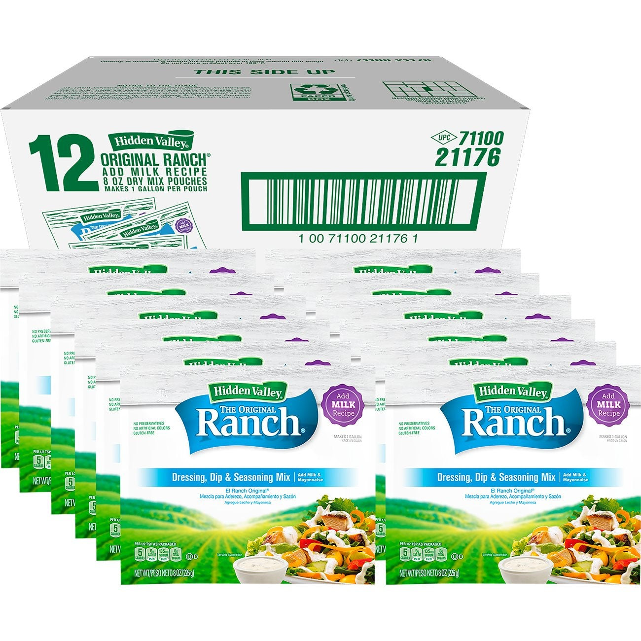 Original Ranch Dry Salad Dressing Milk Based 8 Ounce Size - 12 Per Case.