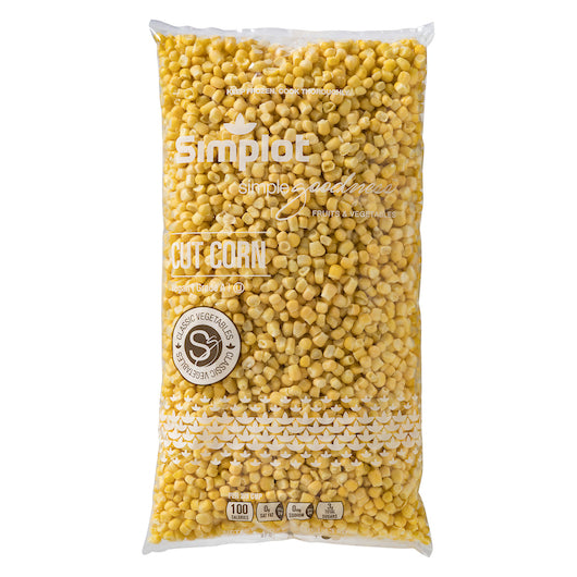 Simplot Simple Goodness Classic Vegetables Cut Corn Golden Jubilee 2.5 Pound Each - 12 Per Case.