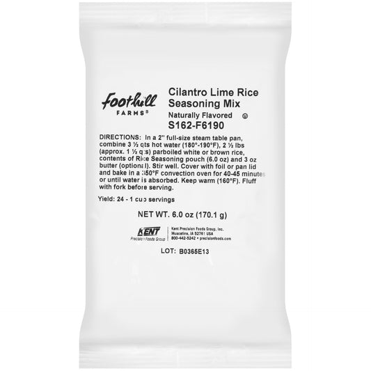 Foothill Farms Cilantro Lime Rice Seasoning Mix 6 Ounce Size - 10 Per Case.