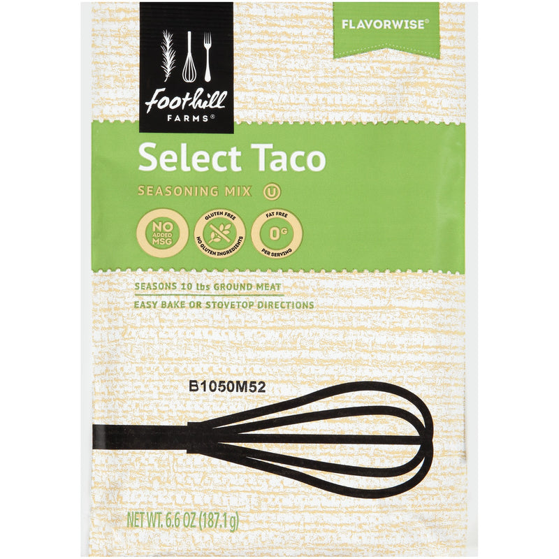 Foothill Farms Select Taco Seasoning Mix 6.6 Ounce Size - 6 Per Case.