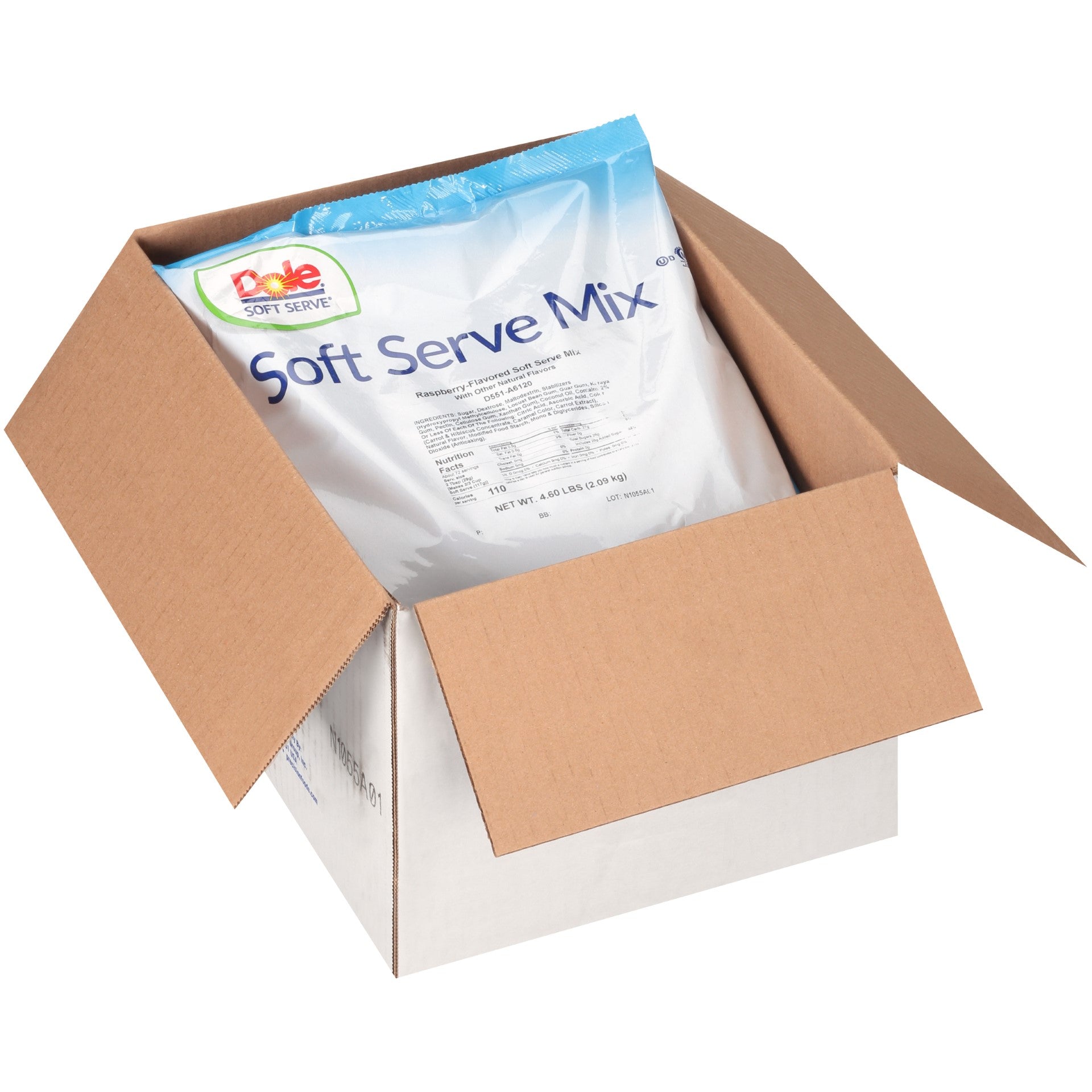 Dole Soft Serve Raspberry Flavored Soft Servemix 4.6 Pound Each - 4 Per Case.