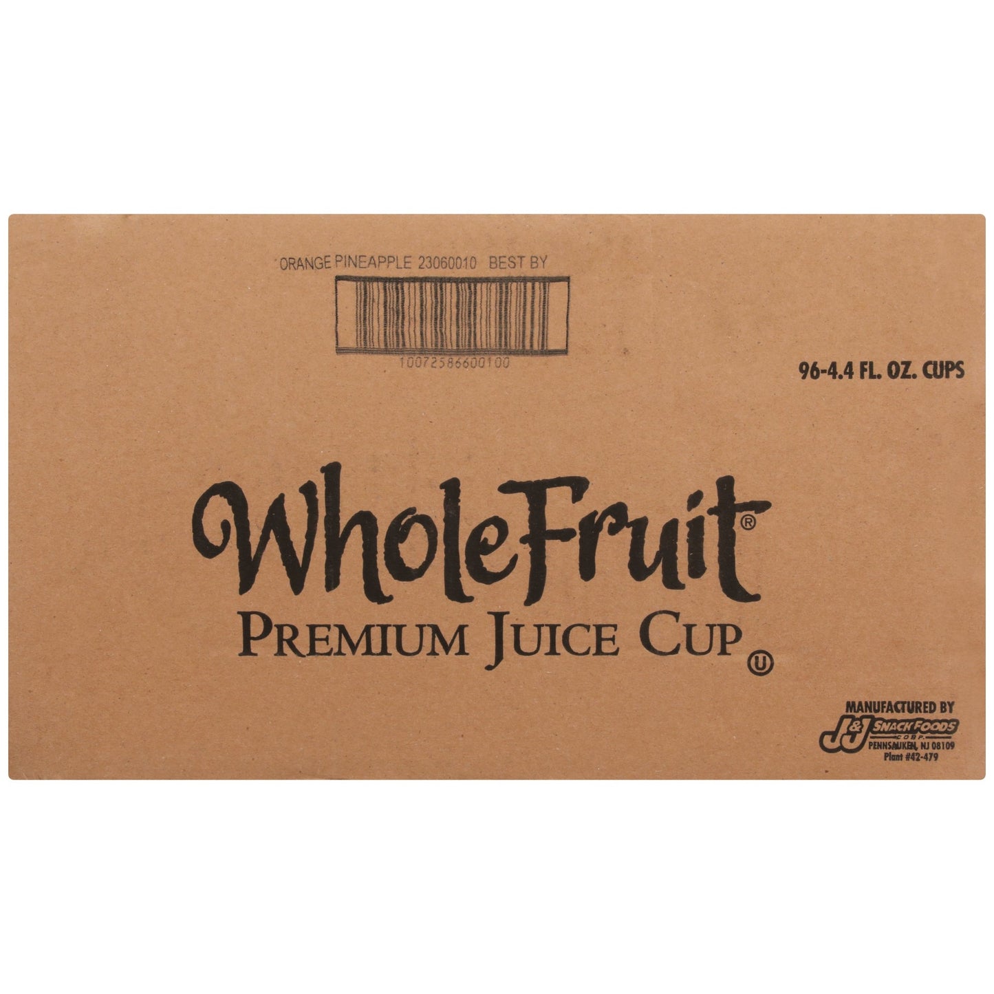 Whole Fruit 100% Juice Orange Pineapple Premium Juice Bar 4.4 Ounce Size - 96 Per Case.