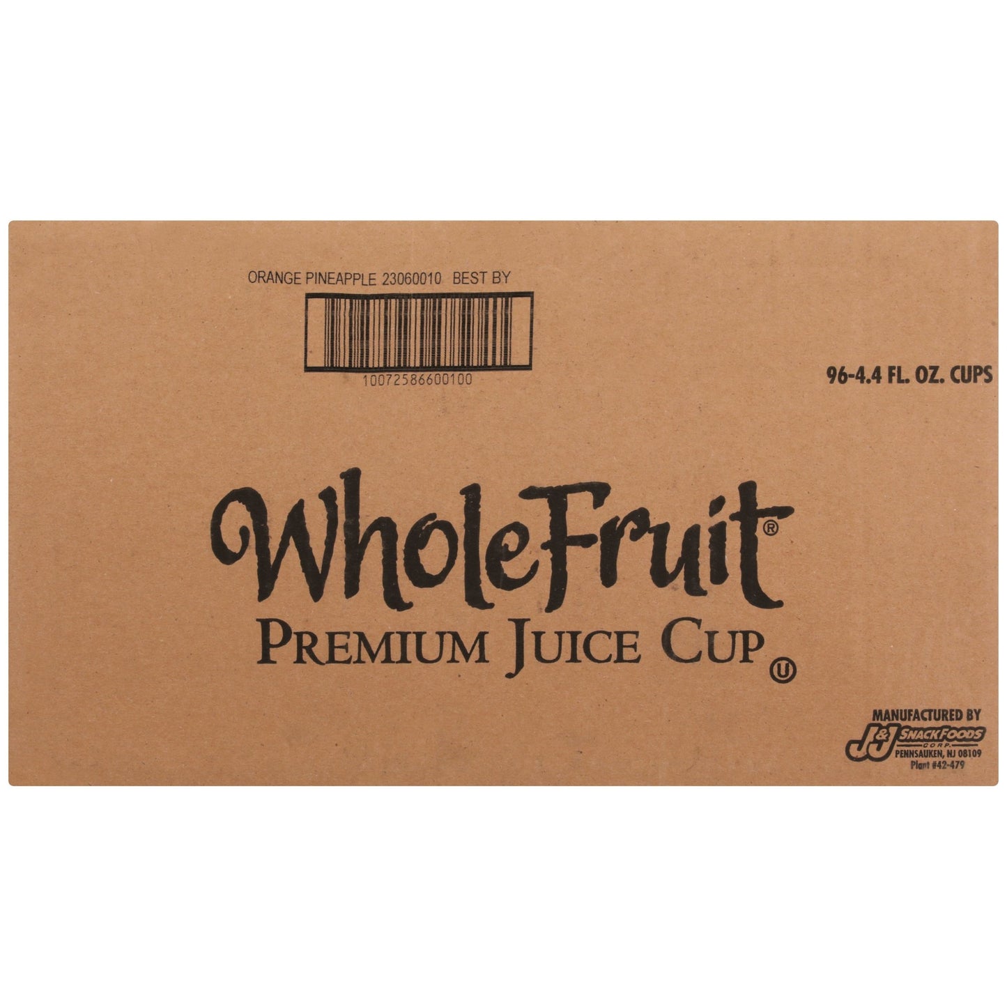 Whole Fruit 100% Juice Orange Pineapple Premium Juice Bar 4.4 Ounce Size - 96 Per Case.