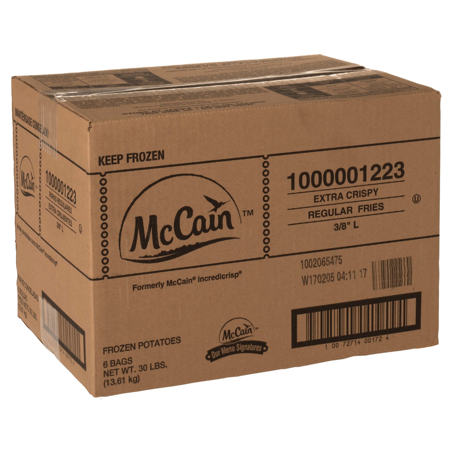 Mccain Extra Crispy Regular Fries 8" Xs 5 Pound Each - 6 Per Case.