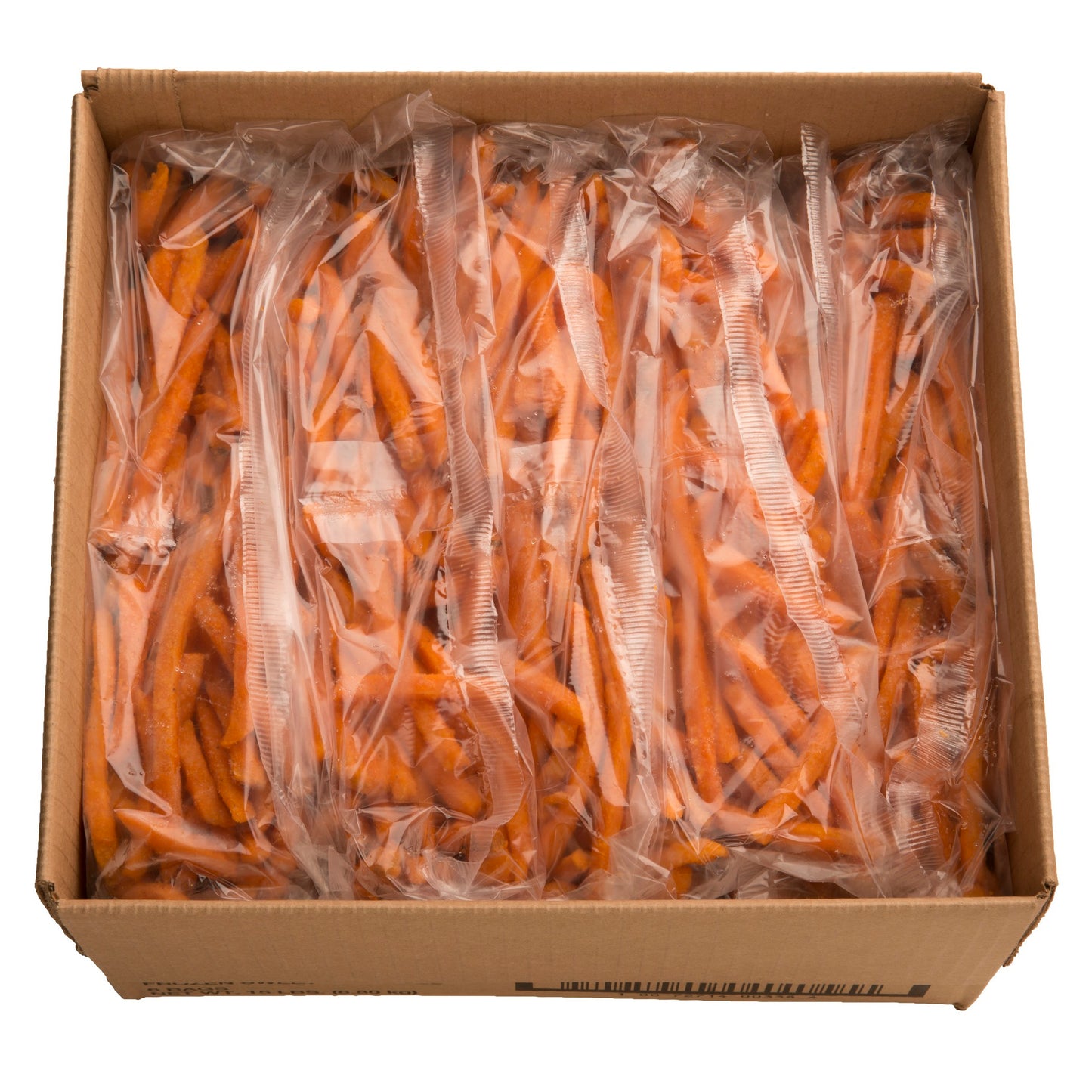 Mccain Harvest Splendor Battered Seasoned Sweet Potato Fry Straight Cut 15 Pound Each - 6 Per Case.