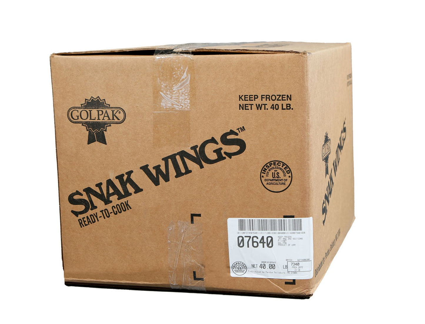 Gol-Pak Glazed Chicken Wing Portions Individual Quick Frozen, 5 Pounds, 8 per case