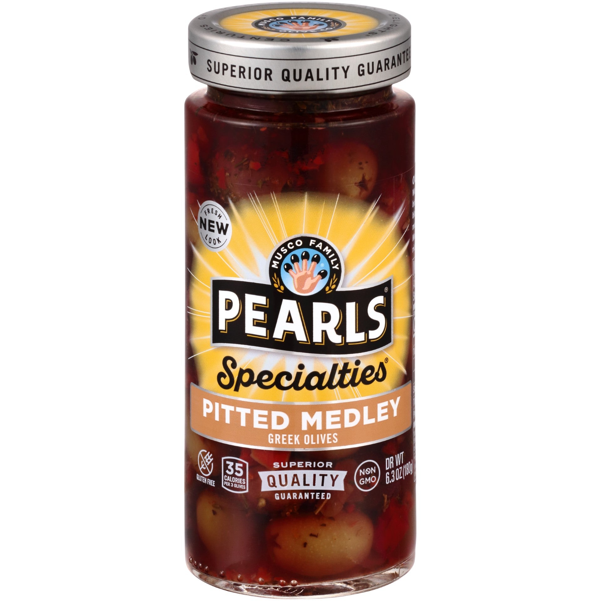 Olives Pitted Medley Greek 6.3 Ounce Size - 6 Per Case.