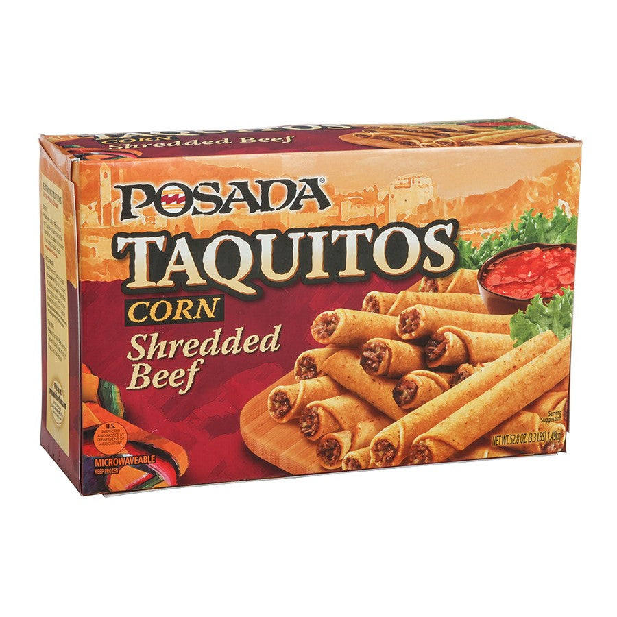 Posada Shredded Beef Taquito Ctbox 1.1 Ounce Size - 192 Per Case.