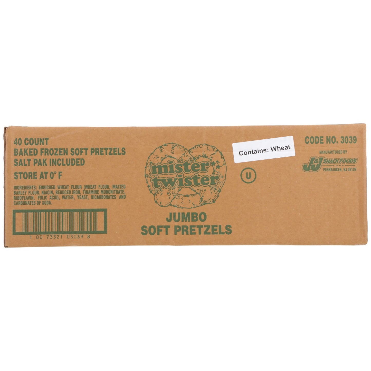 Superpretzel Jumbo No Salt Soft Pretzel 7 Ounce Size - 40 Per Case.