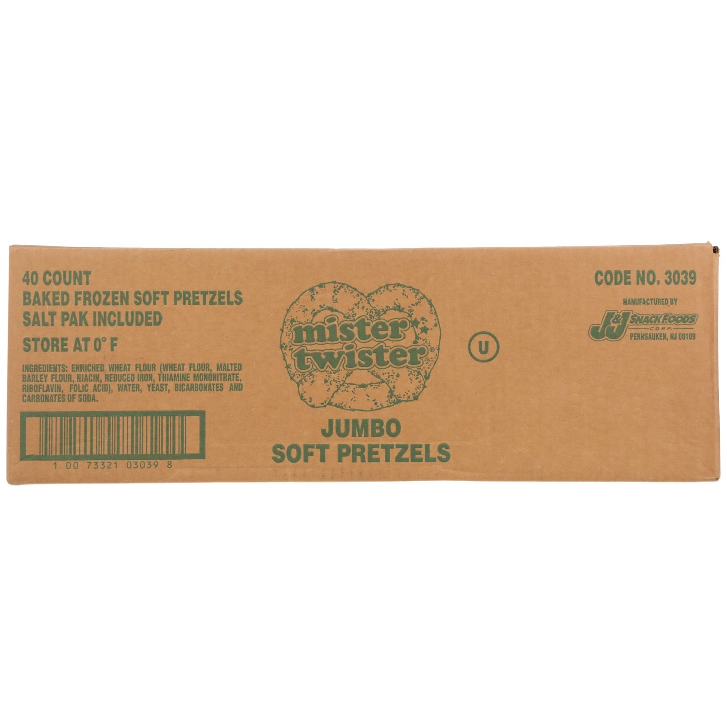 Superpretzel Jumbo No Salt Soft Pretzel 7 Ounce Size - 40 Per Case.