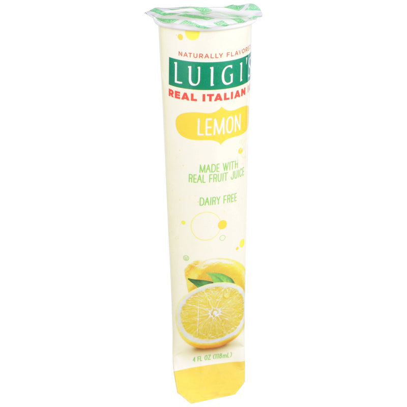 Luigi Lemon Real Italian Ice Tube 4 Fluid Ounce - 24 Per Case.