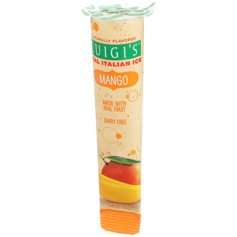 Luigi Mango Real Italian Ice Tube 4 Fluid Ounce - 24 Per Case.