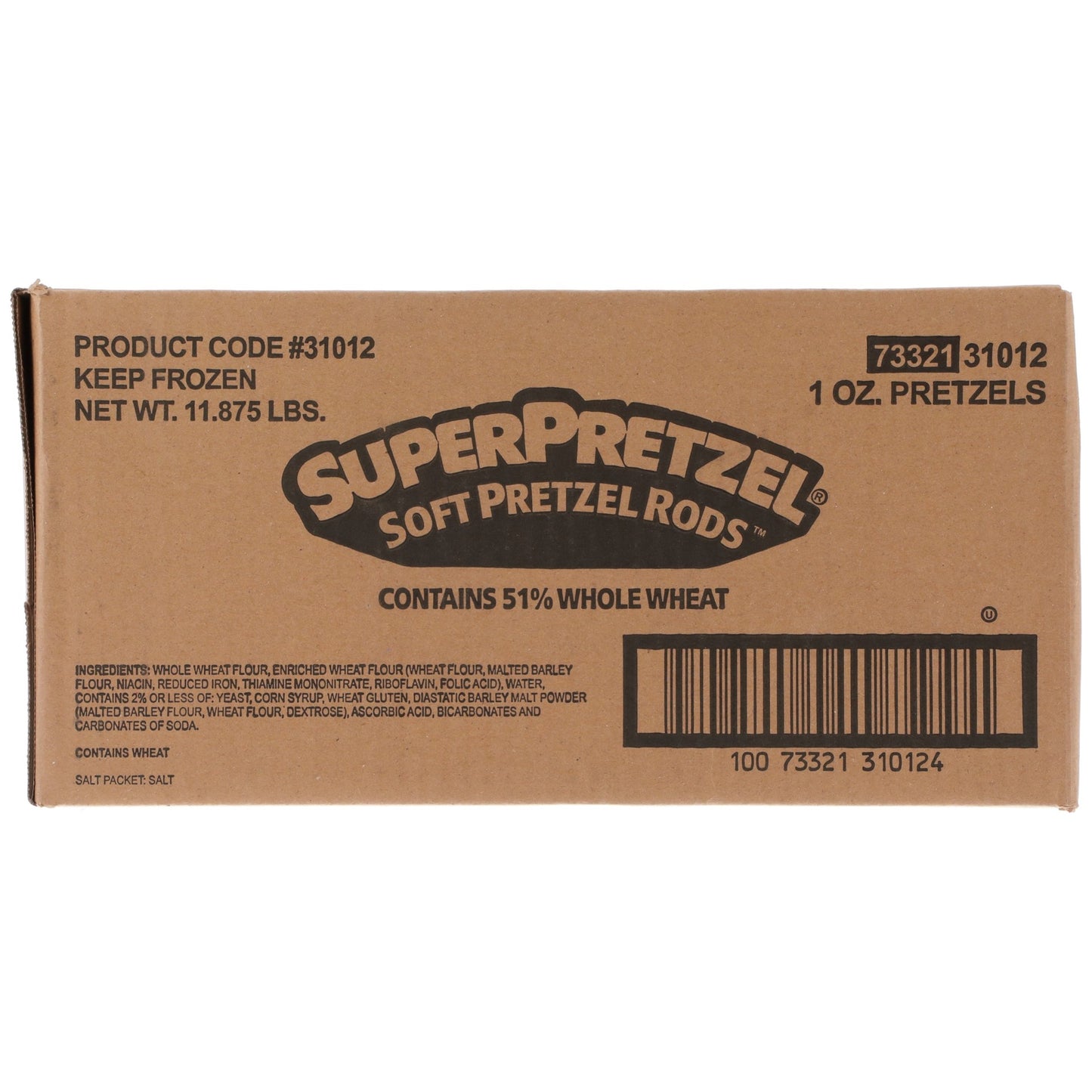 Superpretzel 51% Whole Grain Baked Pretzel Rod, 1 Ounce Size - 180 Per Case.