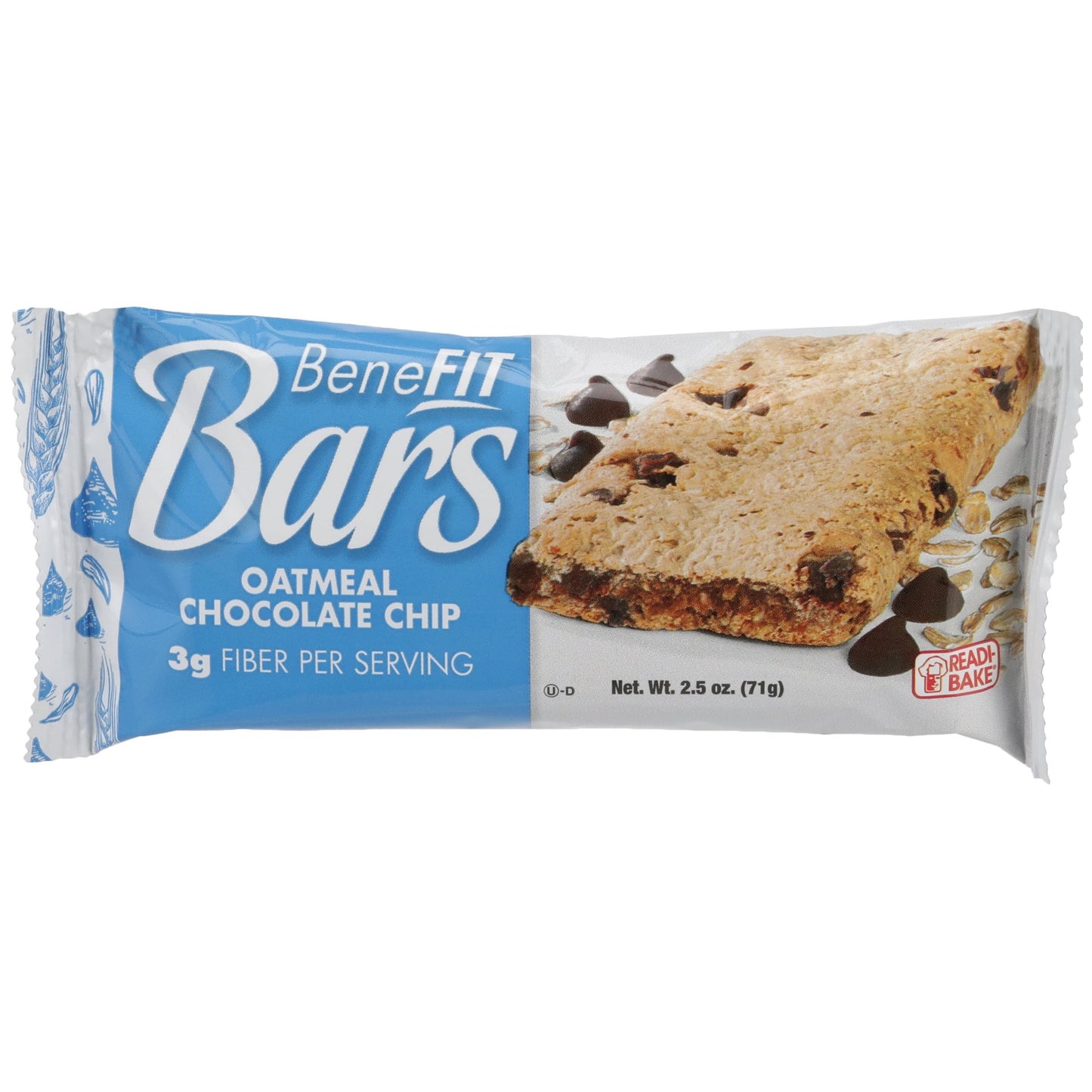 Readi-Bake Benefit Oatmeal Chocolate Chip Bar 2.5 Ounce Size - 48 Per Case.