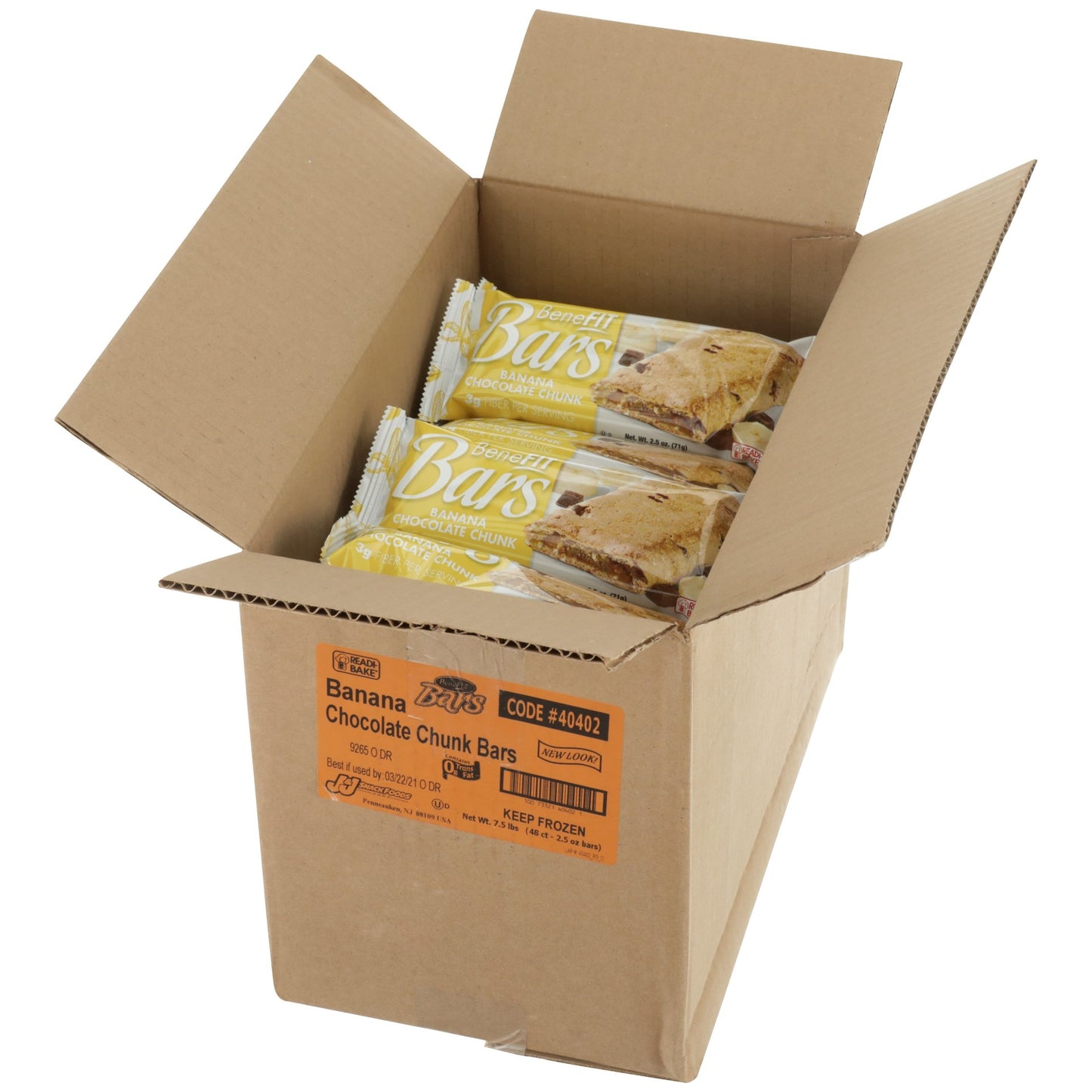 Readi-Bake Benefit Banana Chocolate Chunk Bar 2.5 Ounce Size - 48 Per Case.