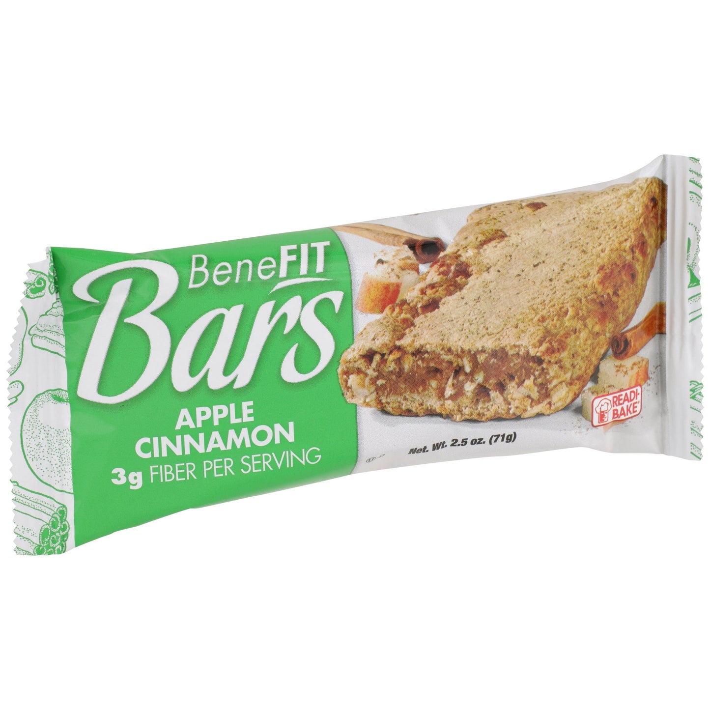 Readi-Bake Benefit Apple Cinnamon Bar, 2.5 Ounce Size - 48 Per Case.