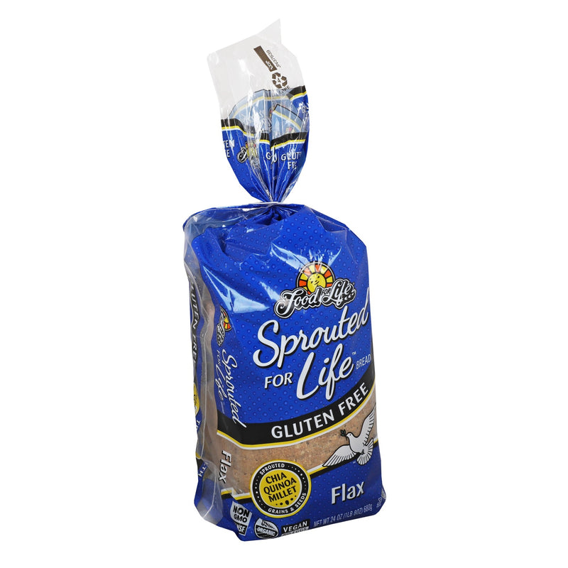 Food For Life Gluten Free Sprouted Flax Bread 24 Ounce Size - 6 Per Case.