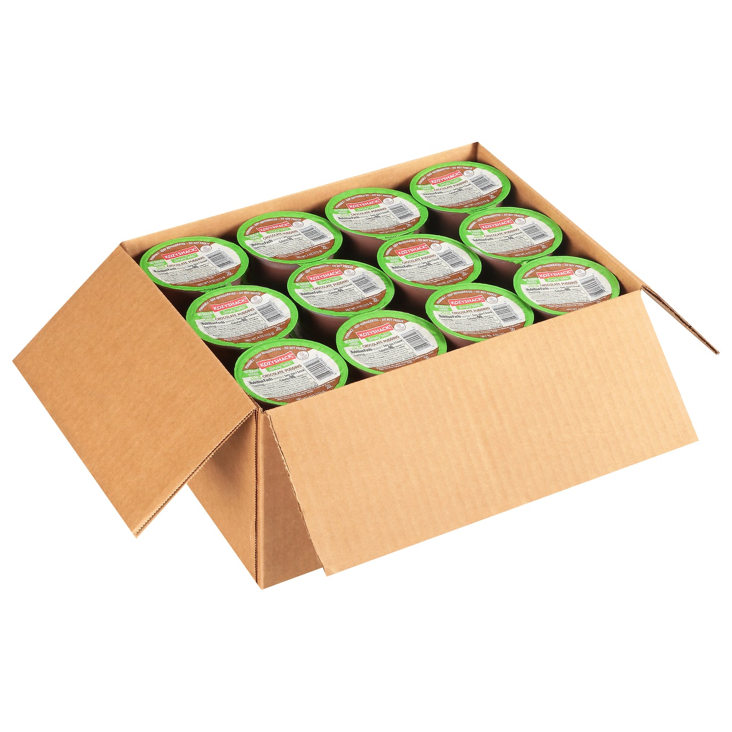 Kozy Shack® Simply Well® Chocolate Pudding 4 Ounce Size - 48 Per Case.