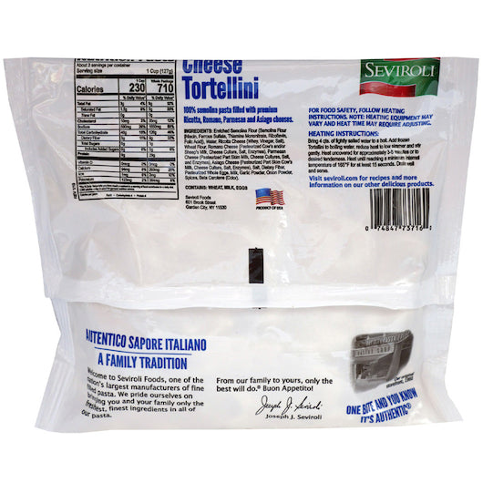 Seviroli Foods Pasta Cheese Tortellini 12 Each - 12 Per Case.