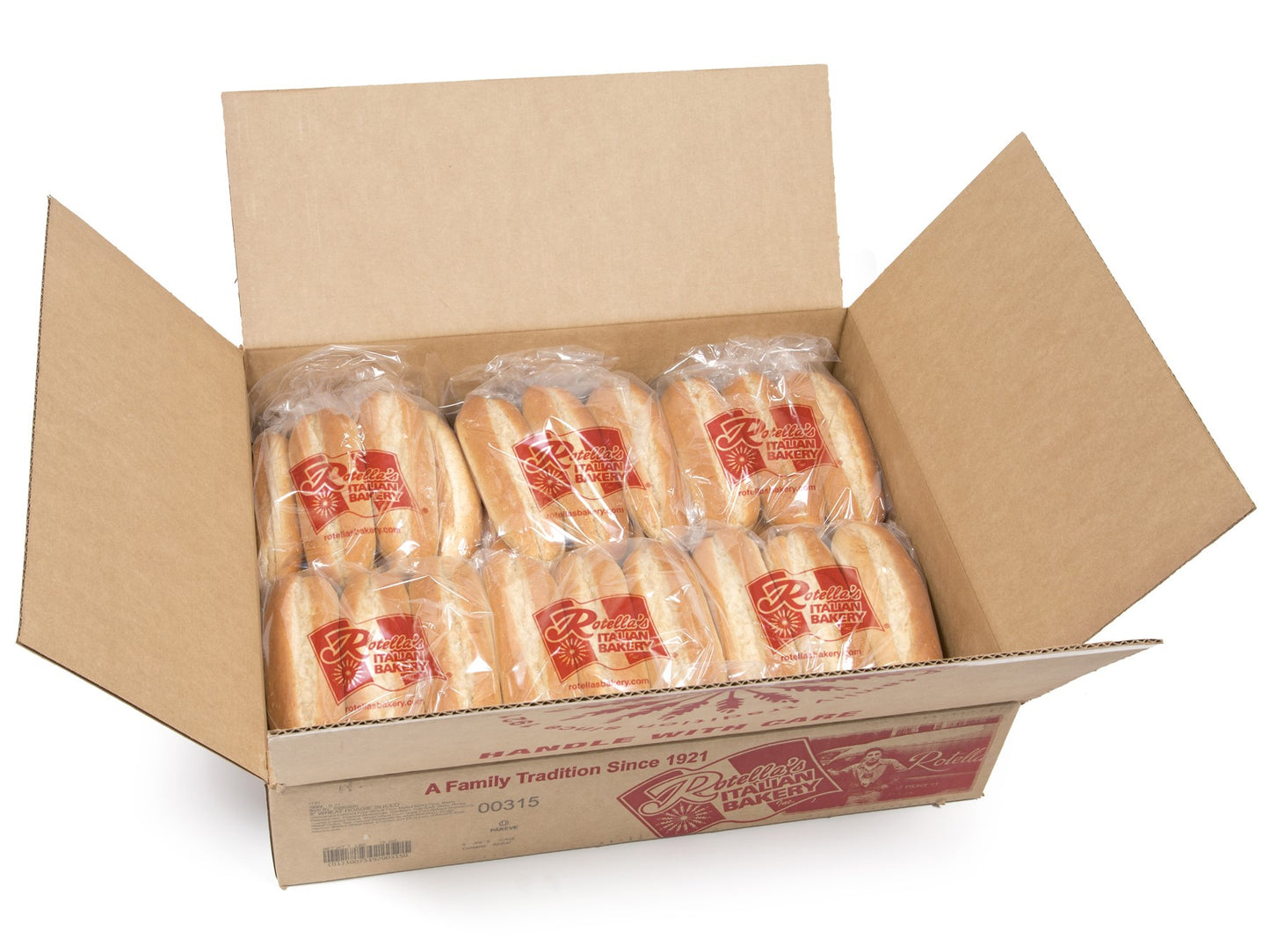 Bread Hoagie Sliced Wheat 8" 6 Count Packs - 6 Per Case.