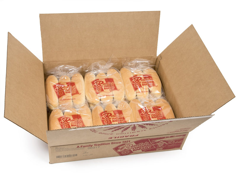 Bread Hoagie Solid White 8" 6 Count Packs - 6 Per Case.