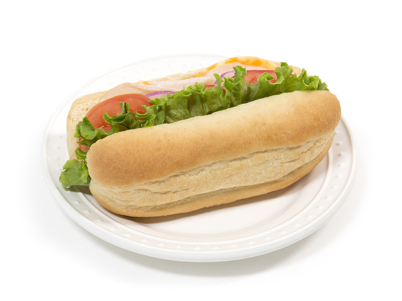 Bread Hoagie Large Hinged 4 Count Packs - 16 Per Case.