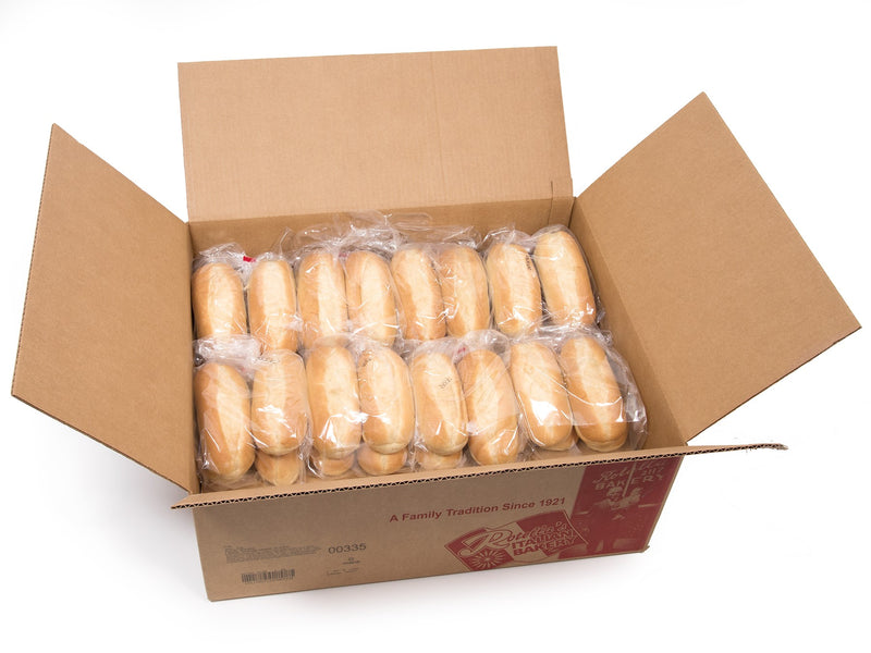 Bread Hoagie Large Hinged 4 Count Packs - 16 Per Case.