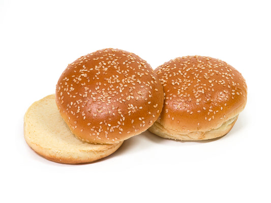 Brioche Bun Seeded 4" 6 Count Packs - 8 Per Case.