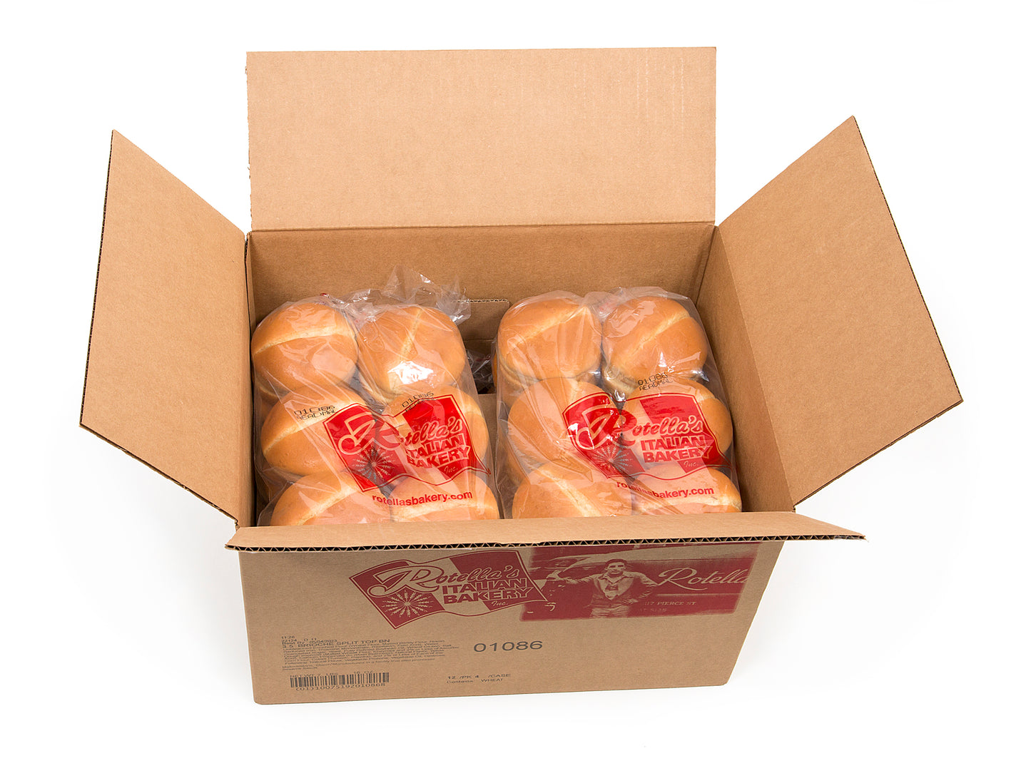 Brioche Bun Split Top 5" 12 Count Packs - 4 Per Case.