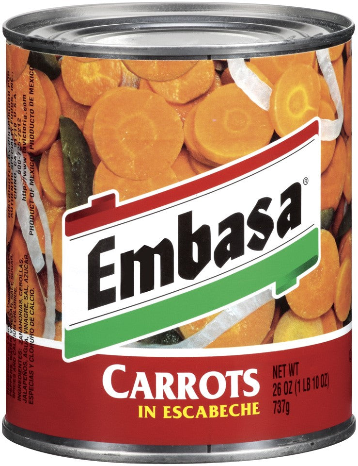 Embasa Carrots Escabeche 26 Ounce Size - 12 Per Case.