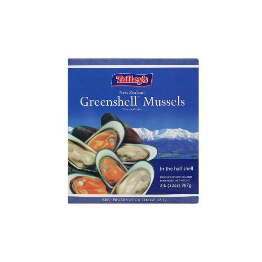Frozen Seafood Packers New Zealand Half Shell Mussels 2 Pound Each - 12 Per Case.