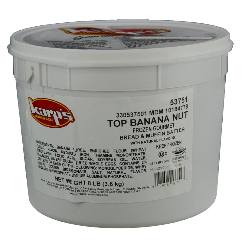 Muffin Karp's Scoop N Bake Banana Nut 8 Pound Each - 2 Per Case.