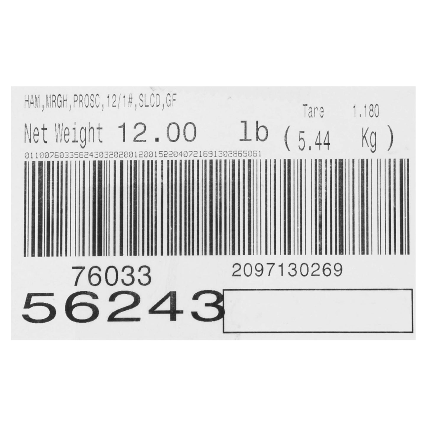 Prosciutto Sliced Gas Flushed 1.02 Pound Each - 12 Per Case.