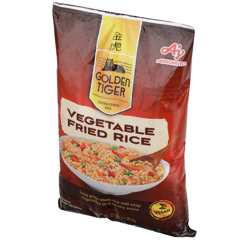 Golden Tiger Gourmet Vegetable Fried Rice Bag 3 Pound Each - 4 Per Case.