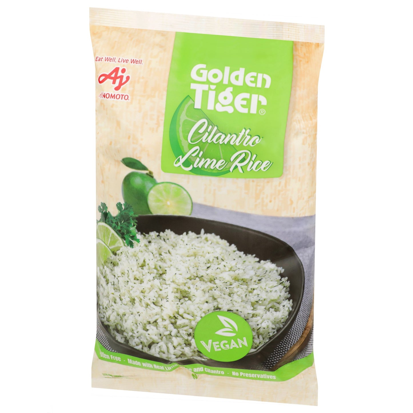 Golden Tiger Cilantro Lime Rice Bag 3 Pound Each - 4 Per Case.