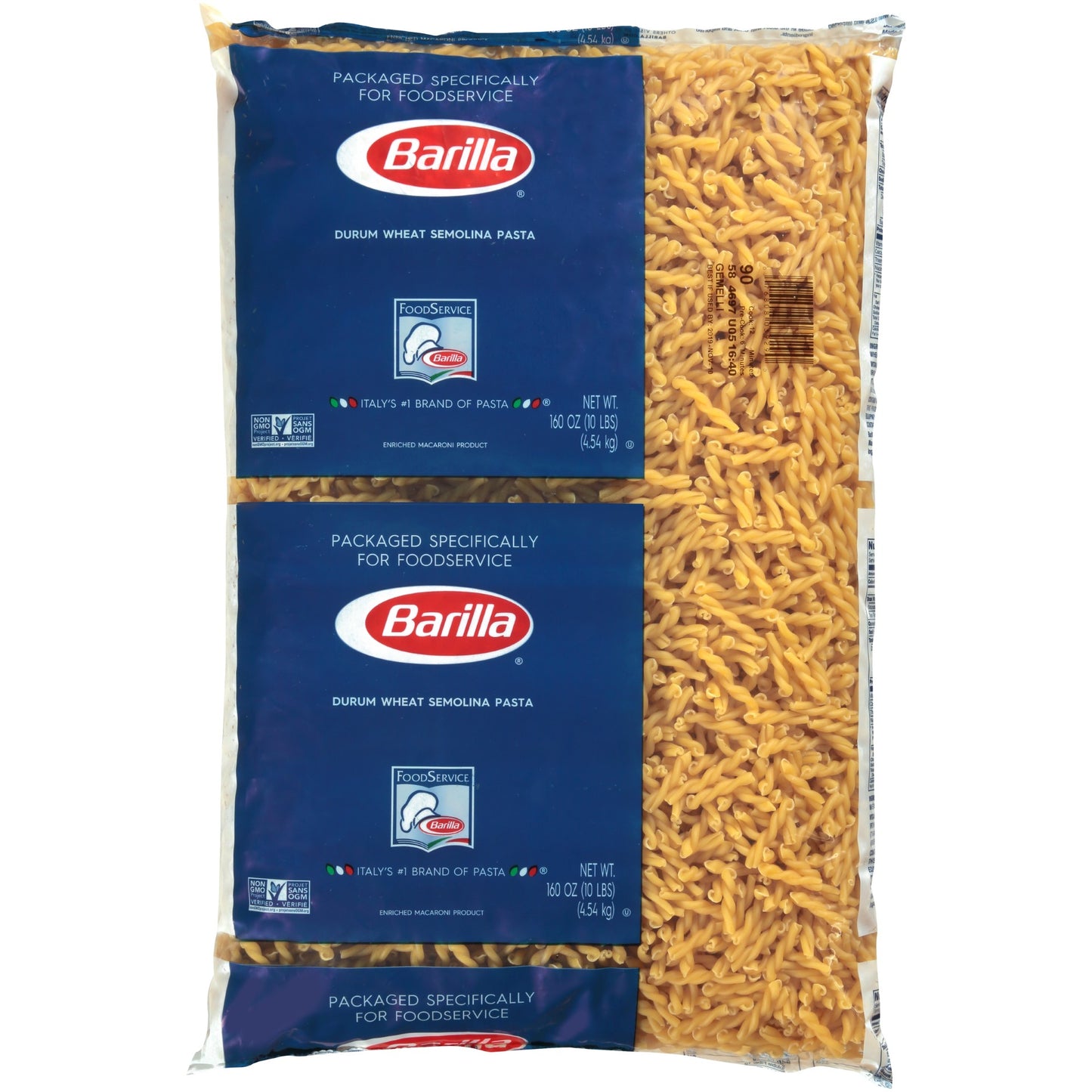 Gemelli Barilla USA 160 Ounce Size - 2 Per Case.