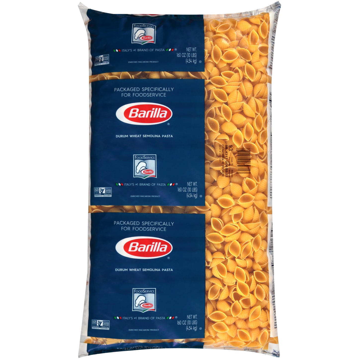 Conchiglie Barilla USA 160 Ounce Size - 2 Per Case.