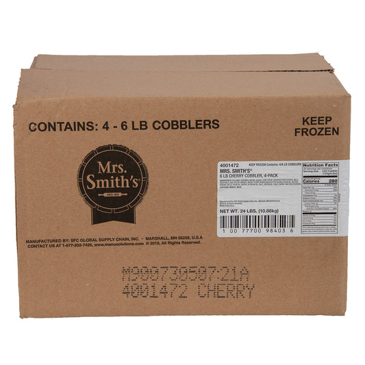 Sfs Mrs Smith's Cherry Buffet Style Cobbler Lbs96 Ounce Size - 4 Per Case.