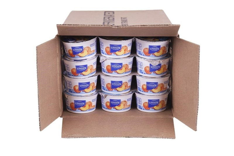 Upstate Farms Peach Nonfat Blended Yogurt 4 Ounce Size - 48 Per Case.